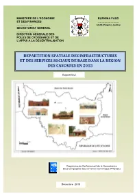 Repartition Spatiale Des Infrastructures Et Des Services Sociaux De Base Dans La Region Des Cascades En 2015