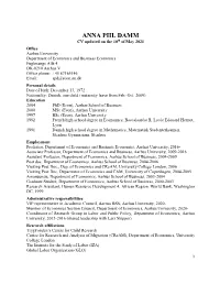 ANNA PIIL DAMM CV Updated on the 10Th of May 2021