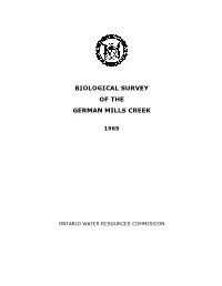 Biological Survey of German Mills Creek, a Branch of the Don River