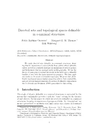 Directed Sets and Topological Spaces Definable in O-Minimal Structures