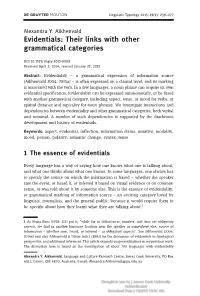 Evidentials: Their Links with Other Grammatical Categories