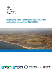 Identifying Sites Suitable for Marine Habitat Restoration Or Creation (MMO1135)
