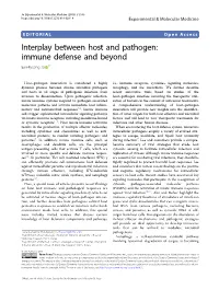 Interplay Between Host and Pathogen: Immune Defense and Beyond Eun-Kyeong Jo 1,2