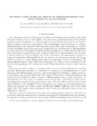 Lie Group Structures on Groups of Diffeomorphisms and Applications to Cr Manifolds