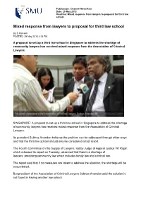 Mixed Response from Lawyers to Proposal for Third Law School