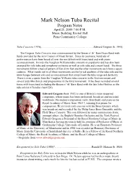 Program Notes April 21, 2005 7:00 P.M
