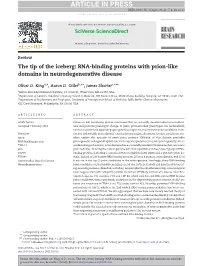 The Tip of the Iceberg: RNA-Binding Proteins with Prion-Like Domains in Neurodegenerative Disease