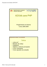 Adodb Para PHP