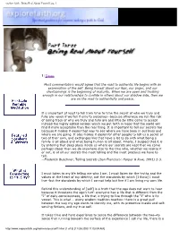 Being Real About Yourself, Pg. 1