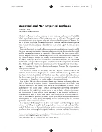 Empirical and Non-Empirical Methods VIORELA DAN Free University of Berlin, Germany