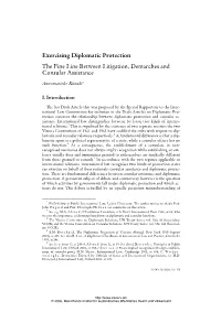 Exercising Diplomatic Protection the Fine Line Between Litigation, Demarches and Consular Assistance