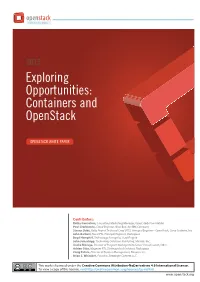 Exploring Opportunities: Containers and Openstack