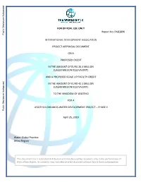 FOR OFFICIAL USE ONLY Report No: PAD2896 Public Disclosure Authorized INTERNATIONAL DEVELOPMENT ASSOCIATION