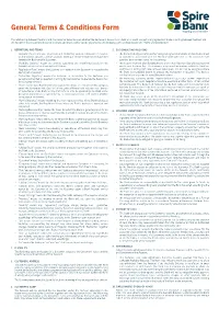 General Terms & Conditions Form