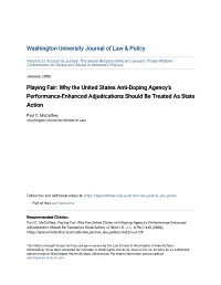 Why the United States Anti-Doping Agency's Performance-Enhanced Adjudications Should Be Treated As State Action