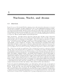 1 Nucleons, Nuclei, and Atoms