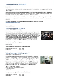 Accommodation for NCNR 2020