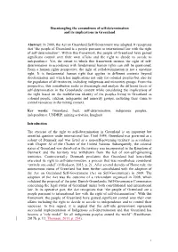 Disentangling the Conundrum of Self-Determination and Its Implications in Greenland Abstract