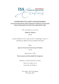 ENVIRONMENTAL LIMITS and BOUNDARIES: a Research Paper