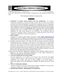 Examination Notice No. 04/2021-Csp Date