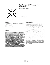 High Throughput HPLC Analysis of Barbiturates Application Note