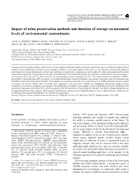 Impact of Urine Preservation Methods and Duration of Storage on Measured Levels of Environmental Contaminants