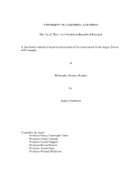 Race’ As a Variable in Biomedical Research