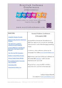 Scottish Indexes Conference 6 December 2020