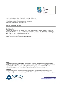 Security Testing: a Survey