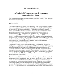 Technical Commentary on Greenpeace Report