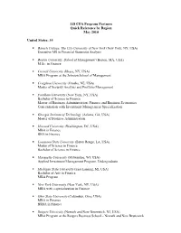 CFA Program Partners Quick Reference by Region May 2010