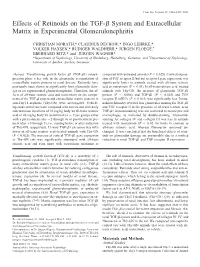 Effects of Retinoids on the TGF-ß System and Extracellular Matrix In