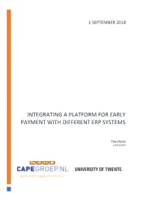 Integrating a Platform for Early Payment with Different Erp Systems