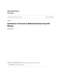 Optimization of Protocols for Wolbachia Detection Using PCR Methods