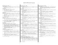 ICFP 2008 Final Program