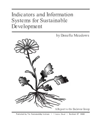 Indicators and Information Systems for Sustainable Development