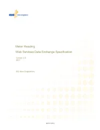 Meter Reading Web Services Data Exchange Specification