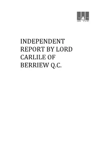 Report by Lord Carlile of Berriew Q.C. Into Matters Relating to Ealing Abbey and St Benedict’S School, Ealing