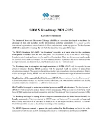 SDMX Roadmap 2021-2025