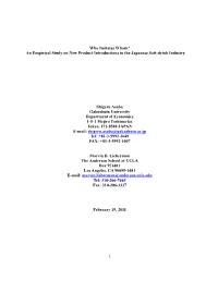 An Empirical Study on New Product Introductions in the Japanese Soft-Drink Industry