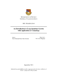An Introduction to Loop Quantum Gravity with Application to Cosmology