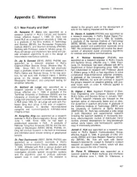 Appendix C. Milestones