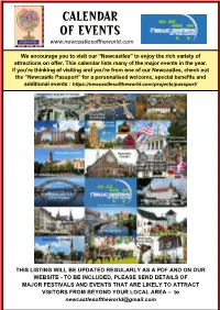 Calendar of Events