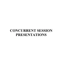Concurrent Session Presentations (Pdf)