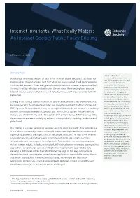 Internet Invariants: What Really Matters an Internet Society Public Policy Briefing