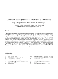 Numerical Investigation of an Airfoil with a Gurney Flap