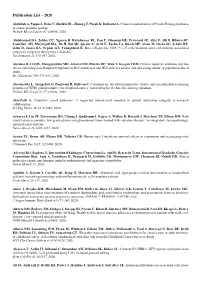 Peer Reviewed Publications for 2020 (Pdf)