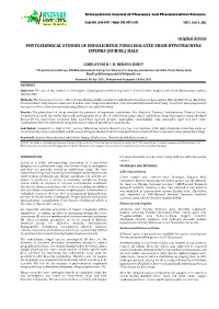 Phytochemical Studies of Endolichenic Fungi Isolated from Hypotrachyna Infirma (Kurok.) Hale