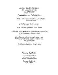 Presentations and Performances