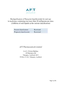 Reclassification of Hyoscine Butylbromide for Oral Use